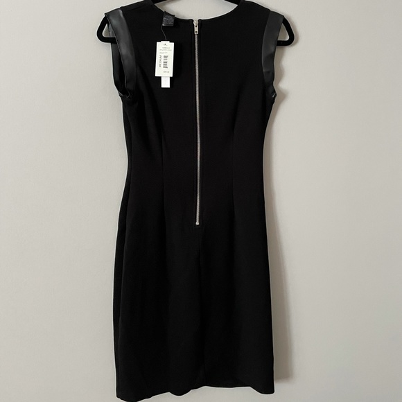 Aqua Black Dress With Leather Trim - Picture 2 of 3